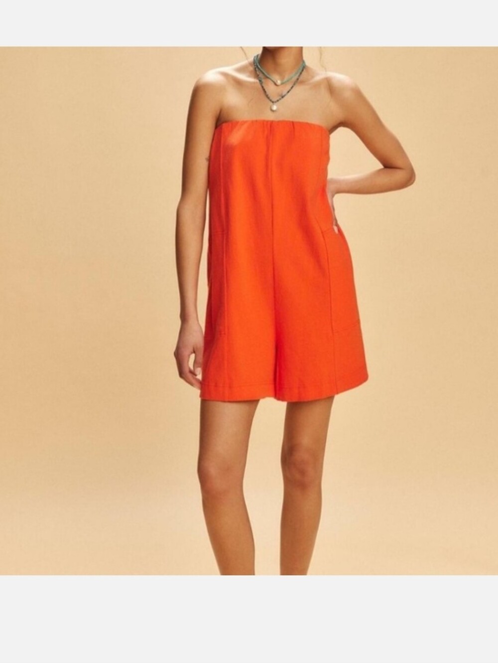 Free people free-est orange Evelyn Romper size XS BRAND NEW